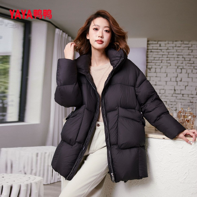 时尚韩版通勤百搭连帽羽绒外套女