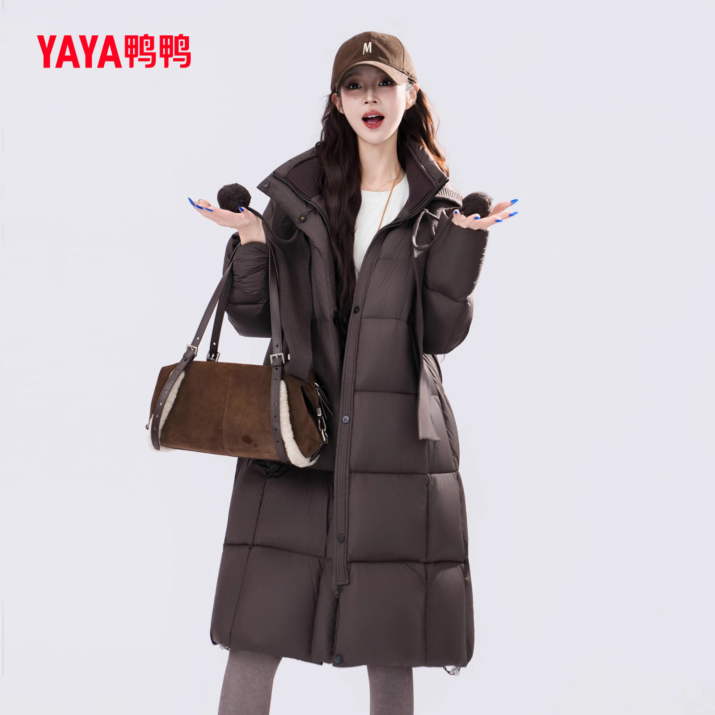 鸭鸭宽松中长款羽绒服女2025冬季气质韩版复古高级感鸭绒保暖外套,女装/女士精品,羽绒服,淘宝优惠券,粉丝福利购,淘宝优惠卷