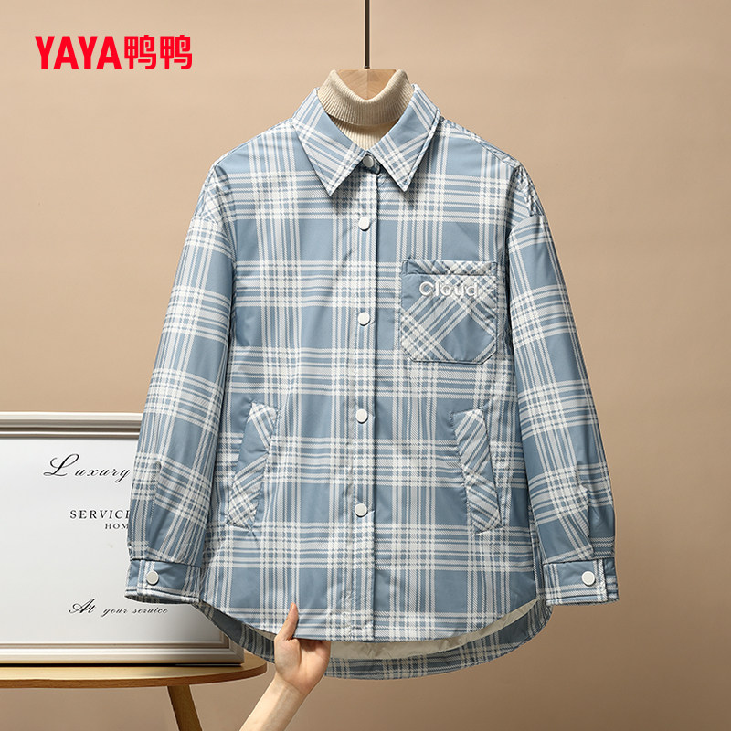 鸭鸭中长款轻薄羽绒服女冬季新款减龄格子衬衫领韩版冬装羽绒衣女,女装/女士精品,羽绒服,淘宝优惠券,粉丝福利购,淘宝优惠卷