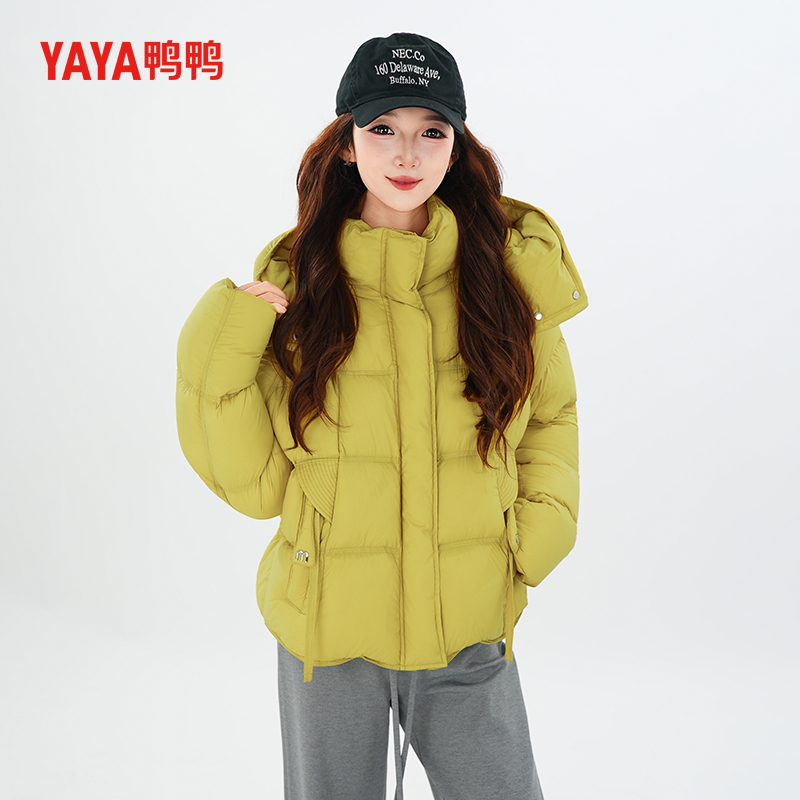 时尚休闲连帽保暖泡芙羽绒外套冬