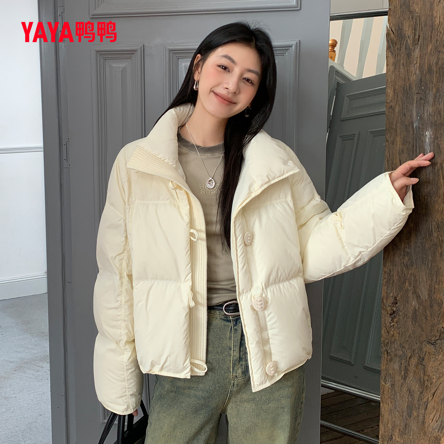 时尚立领纯色蓬松保暖面包服外套