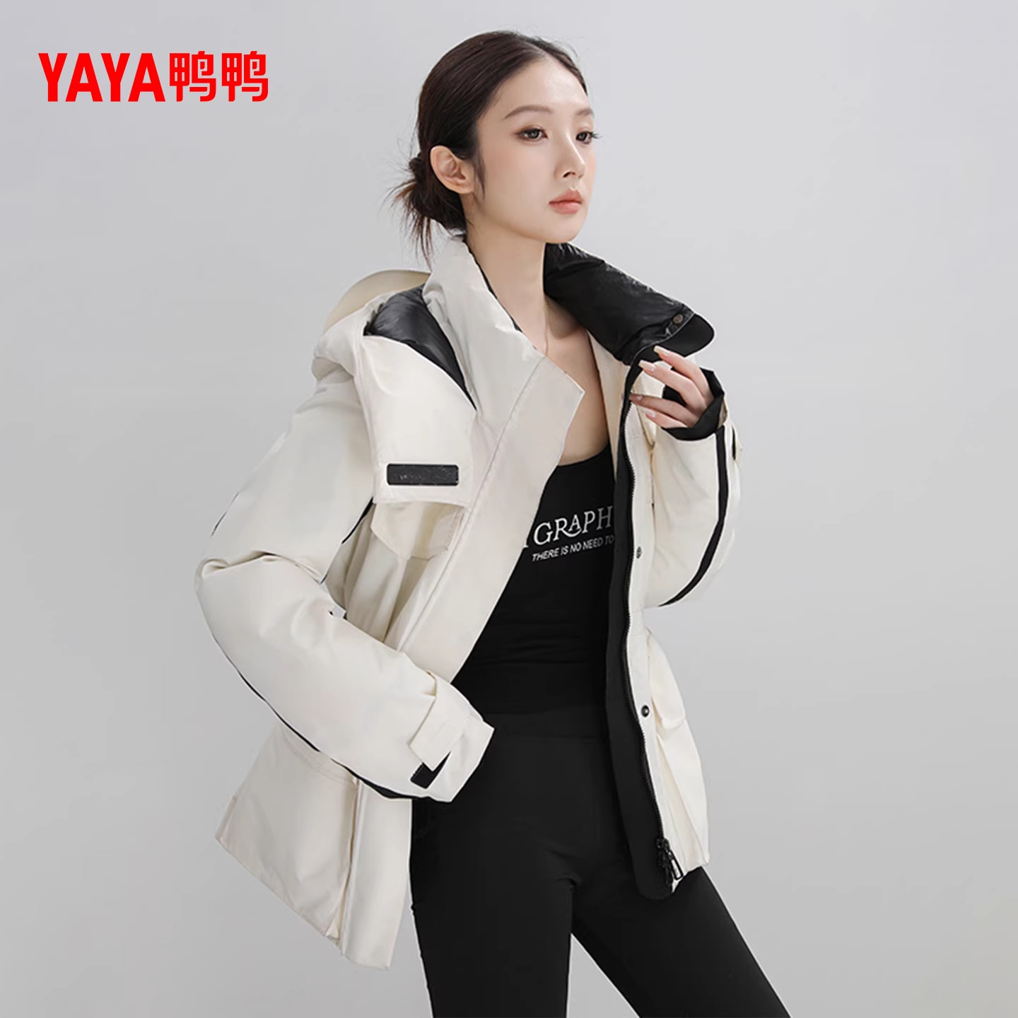 时尚收腰显瘦洋气百搭鸭绒外套冬