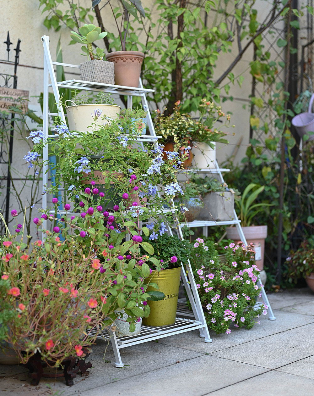 庭院花盆置物架折叠花园层架花盆架日式ins简易室内阳台露台收纳