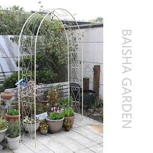 加大户外欧式复古铁艺花架拱门支架庭院装饰置物架花园月季爬藤架