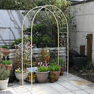 欧式复古铁艺花架蝴蝶拱门庭院装饰置物架花园拱门月季爬藤架特价