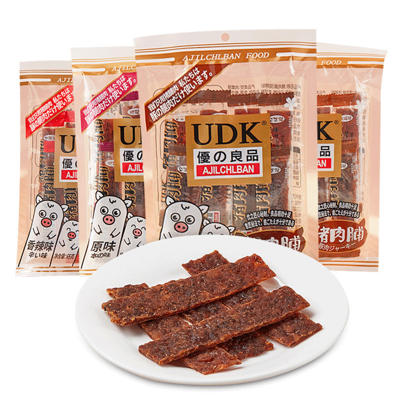 UDK优之良品猪肉铺65g/袋装 烧烤香辣味猪肉干小吃休闲肉类零食品