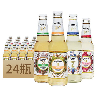 TEMPT坦普特诱惑啤酒330ml*24瓶装1号/3号/7号/9号果味微醺西打酒