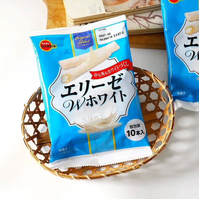日本进口BOURBON布尔本牛奶味饼干棒办公室追剧解馋牛奶饼干零食