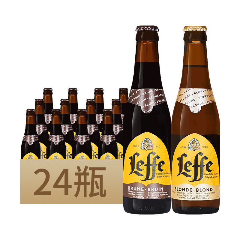 比利时进口Leffe莱福/乐飞黑啤金色啤酒330ml*24瓶修道院精酿啤酒