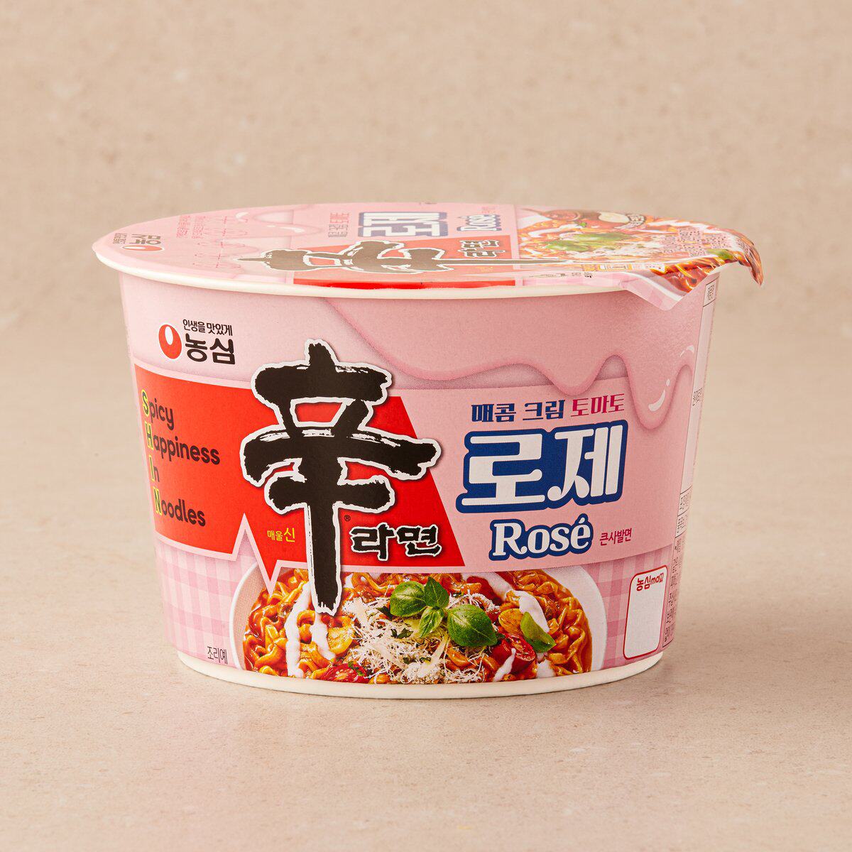 韩国进口农心罗杰奶油番茄辣味辛拉面桶装108g方便面夜宵速食韩式