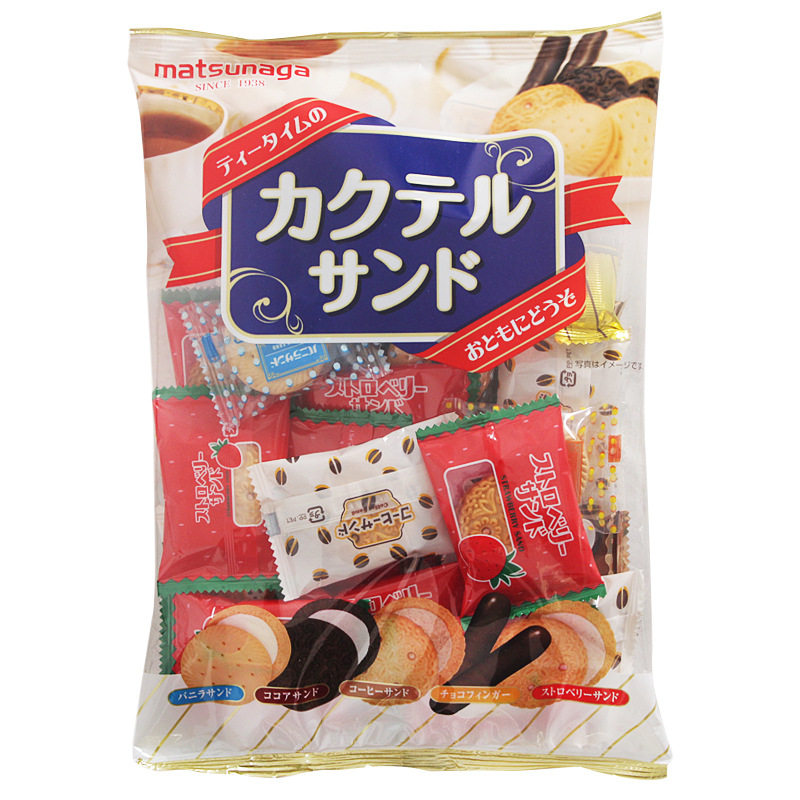 日本进口零食 松永红豆饼干休闲混装多味什锦夹心饼干matsunaga