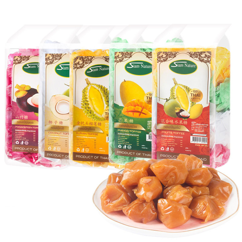泰国进口SIAM NATURE榴莲糖300g 椰子山竹芒果混合水果软糖零食