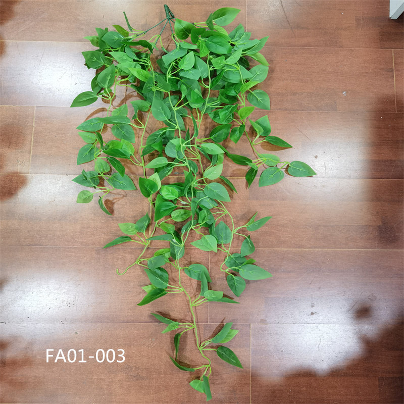 仿真绿萝叶万年青地瓜叶壁挂加密排草藤条把束长豆角仿真绿植装饰