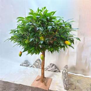 仿真芒果树假绿植盆栽室内水果店商超酒店软装假植物装饰树