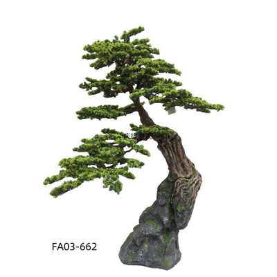 仿真美人松树抱石崖柏松黑松酒店楼梯橱窗装饰室内景观造景摆件