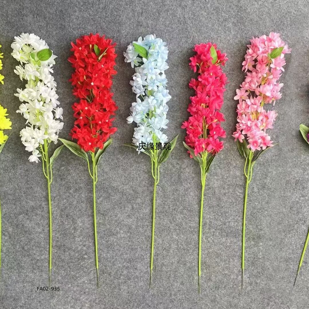 仿真粗枝百合香雪兰假花枝单枝假花家居装饰插花婚庆摄影道具