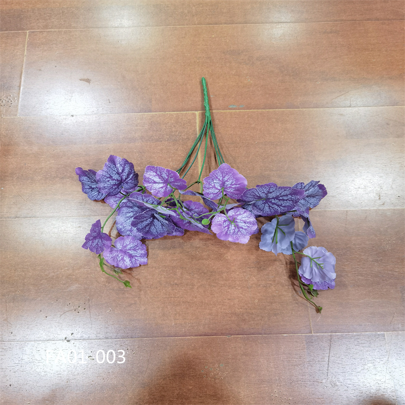 仿真紫色叶矾根叶海棠叶红掌鸿运当头紫苏叶红龟背叶花园插花摆件