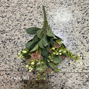 仿真把束情人豆带叶小紫花野果把束水草佛甲草塑料植物墙面装饰