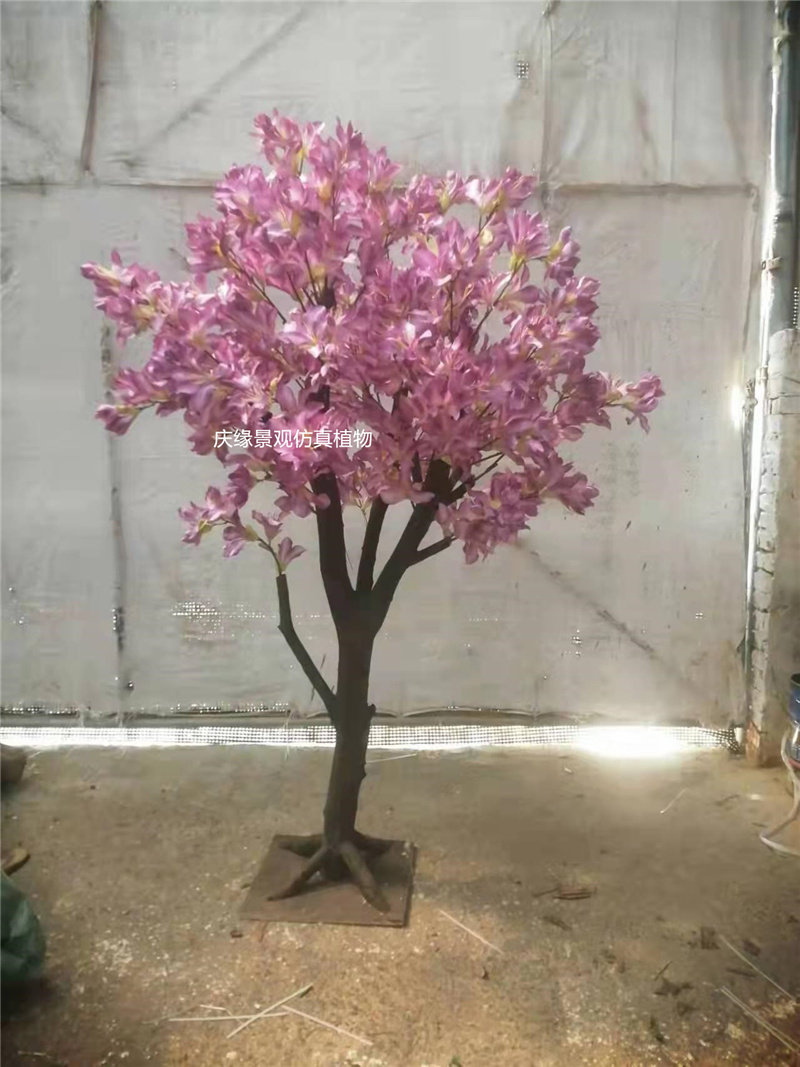 仿真紫荆花树假树香港紫荆花假羊蹄甲花树餐厅酒店橱窗民宿落地装