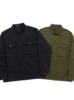 STONE石头欧美潮牌工装风翻领多口袋宽松休闲夹克男女潮流外套