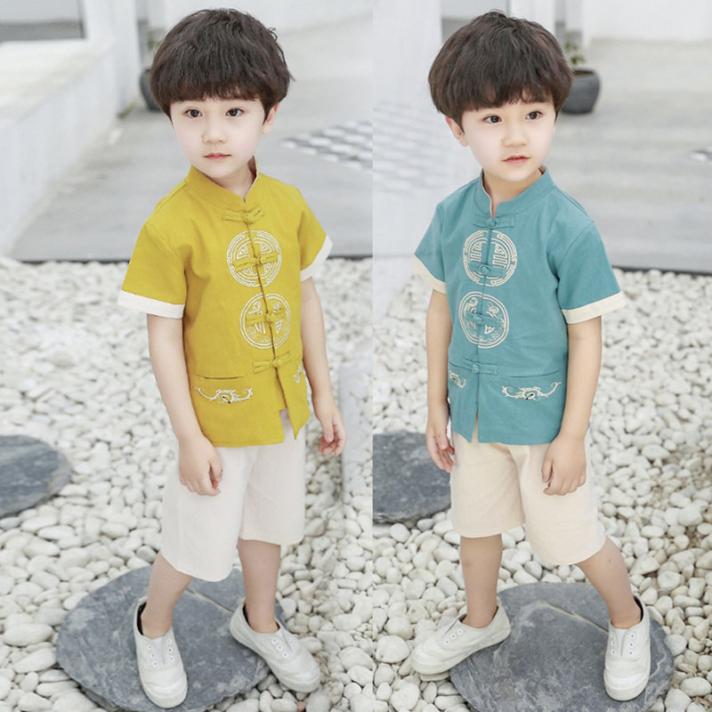 2 HANFU 소년 중국 정장 2023 여름 중국 스타일 3  소년 5 어린이 복고풍 얇은 섹션 7 당나라 정장 11 세