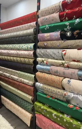 100桑蚕丝织金宋锦面料一米链接