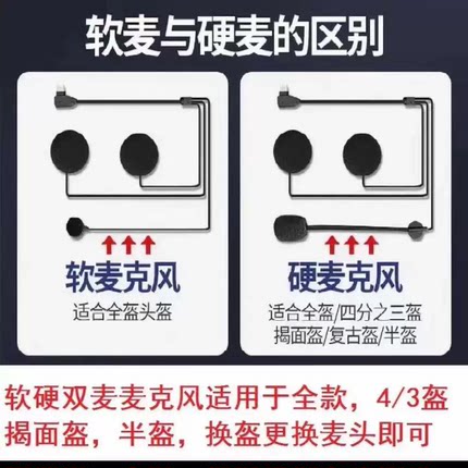 头盔蓝牙耳机专用配件麦线与底座、魔术贴  半盔专用夹子耳机专供