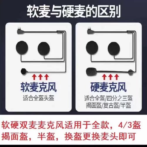 头盔蓝牙耳机专用配件麦线与底座、魔术贴  半盔专用夹子耳机专供