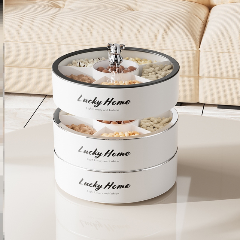 水果盘客厅家用轻奢高端精致零干果盘高颜值摆放盘多层北欧收纳盒