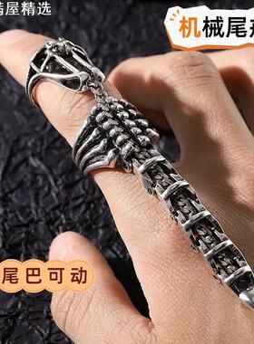 戒指女粗胖手大号复古蝎子可活动