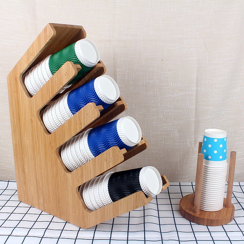 北欧奶茶店纸杯分格架