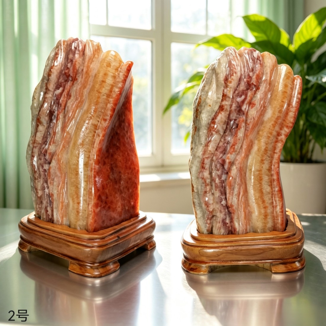 天然猪肉石摆件五花肉石头奇石观赏石玄关财位家居风水装饰品镇宅