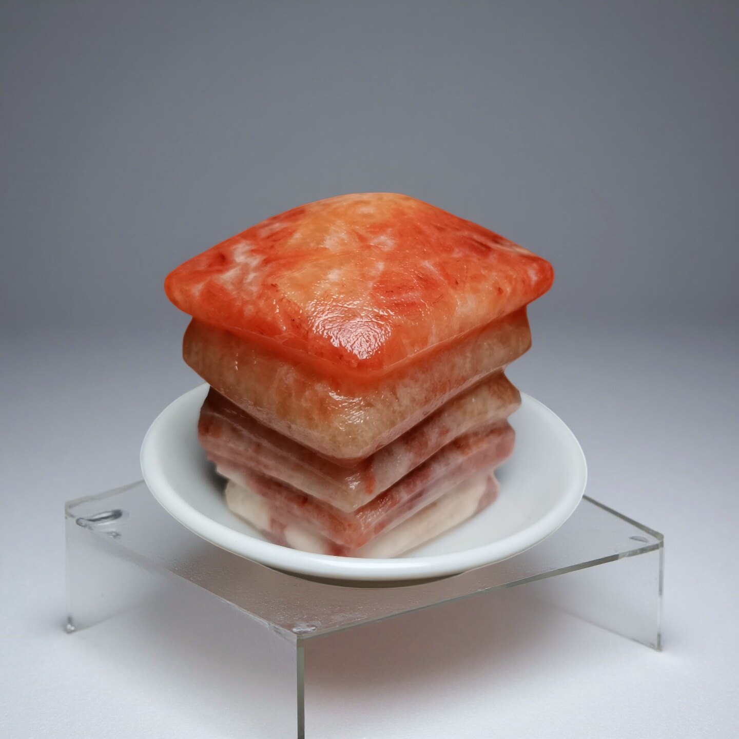 天然猪肉石红烧肉石摆件桌面装饰品奇石观赏石书房茶室摆设送礼