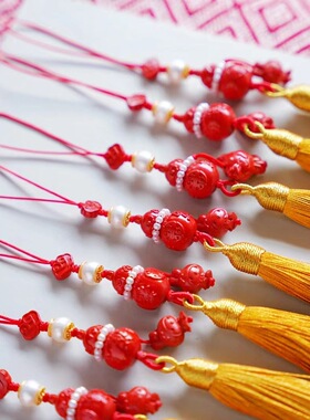 遇见你的幸运｜祥云朱砂吉祥葫芦流苏挂