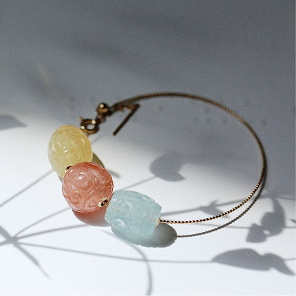 遇见你的幸运|18k金手链女星座水晶diy糖果色配珠礼物自制项圈