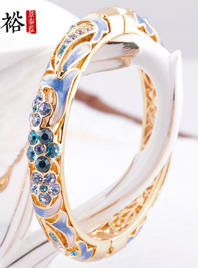 珍裕民族女景泰蓝送妈妈手镯礼品