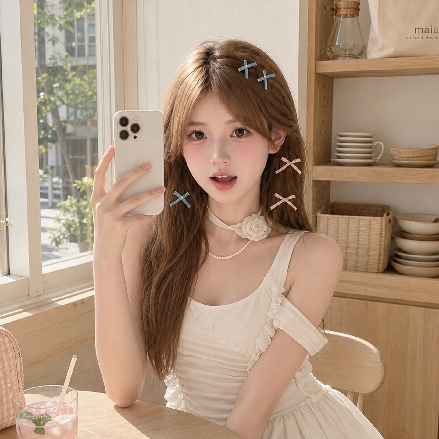 少女心蝴蝶结发夹可爱双马尾发卡图片
