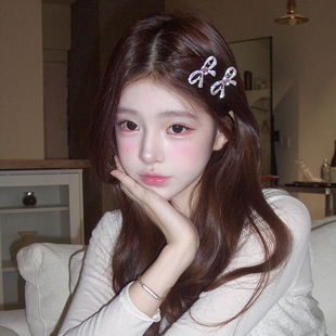 水钻锆石蝴蝶结发夹女侧边发卡精致高级感小夹子绝美两侧头饰发饰