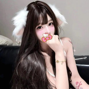 手作lolita垂耳兔头饰女2025新款 cos毛绒仿真兔耳朵发箍发夹发饰