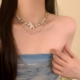 蝴蝶珍珠项链女款 choker项圈高级感锁骨链甜酷颈链海边配饰多层