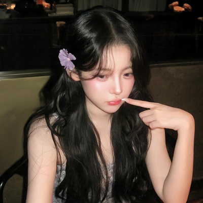 超仙淡紫色雏菊花朵发夹女海边拍照甜美氛围感鸭嘴夹头花头饰发饰