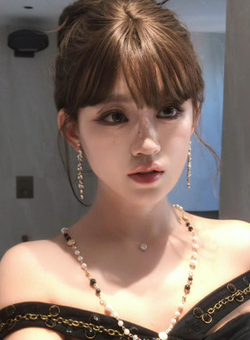 贵气感锆石长流苏耳环女复古耳钉轻奢矜贵耳坠气质无耳洞耳夹耳饰