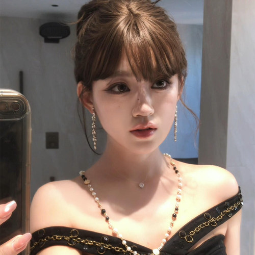 贵气感锆石长流苏耳环女复古耳钉轻奢矜贵耳坠气质无耳洞耳夹耳饰