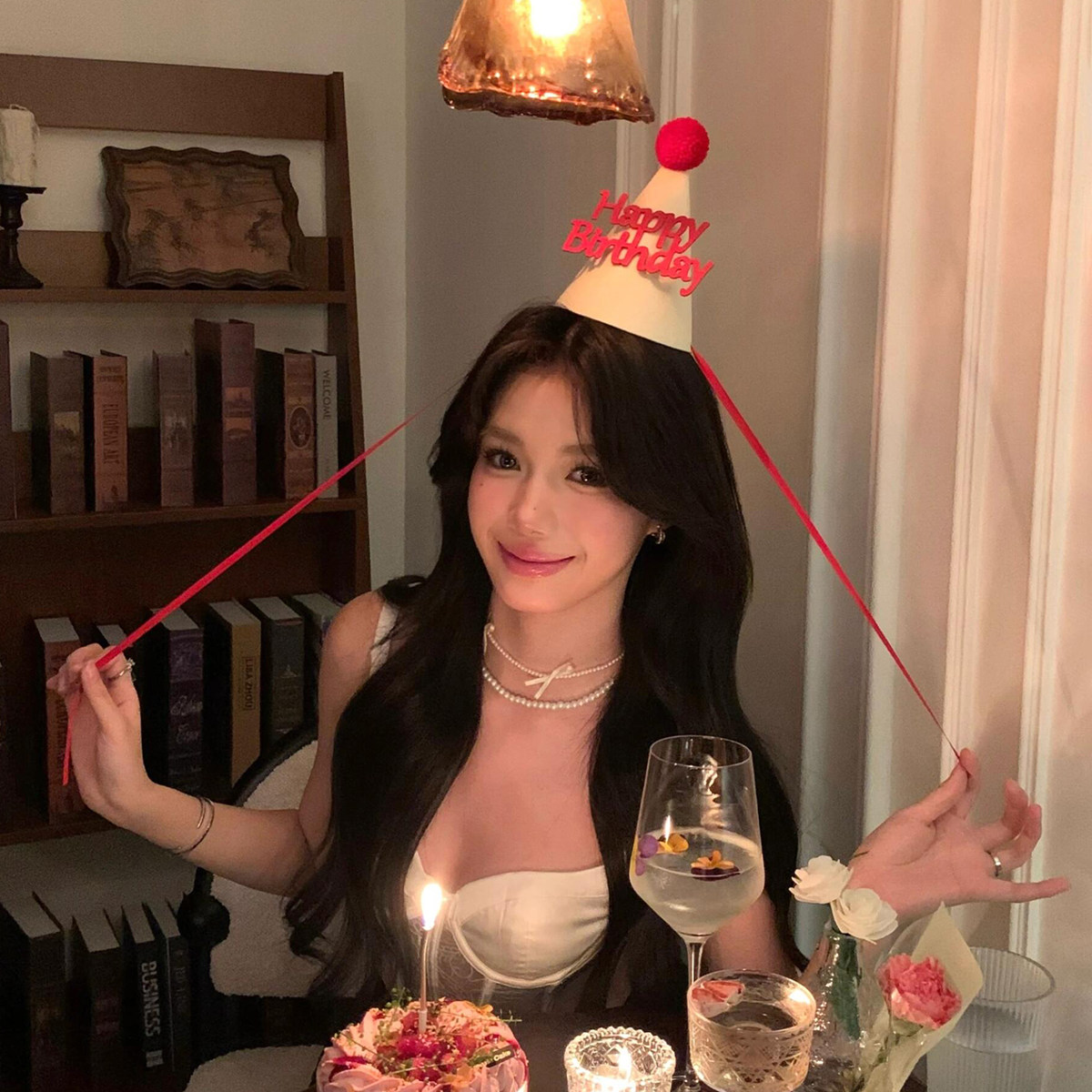 Happybirthday生日帽发绳发夹头饰女甜美氛围感拍照道具派对发饰 - 由夏 YOOXIA出品