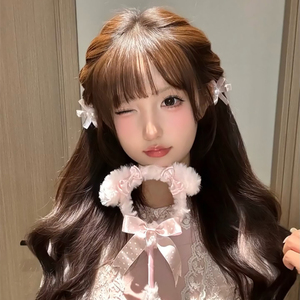 少女心公主头蝴蝶结发夹千金风侧边刘海夹子头饰甜妹珍珠发卡发饰