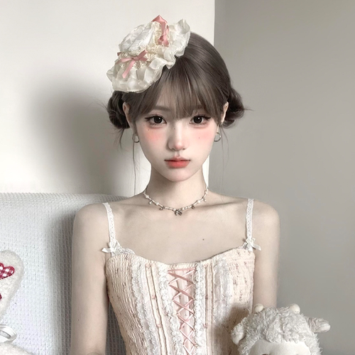 可爱粉色蝴蝶结lolita生日小礼帽