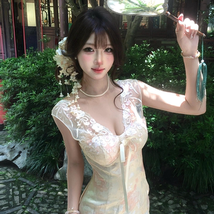 超仙铃兰花流苏发夹发饰女新中式 古风森系头花发卡侧边夹旗袍头饰