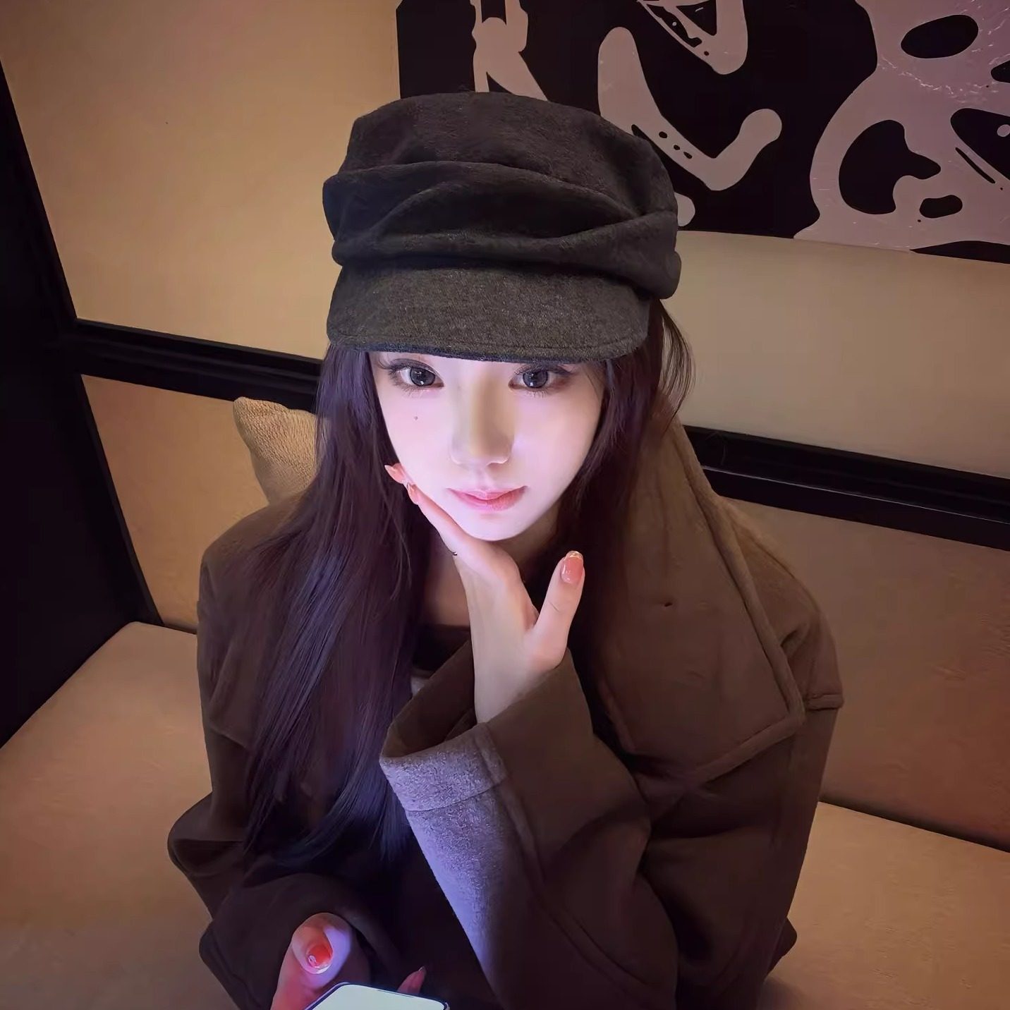 日系山本风黑色褶皱贝雷帽女秋冬显脸小报童帽大头围百搭画家帽子,服饰配件/皮带/帽子/围巾,帽子,淘宝优惠券,粉丝福利购,淘宝优惠卷