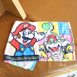 日单纯棉成人儿童柔软吸水卡通马 里奥洗脸毛巾面巾高颜值柔软