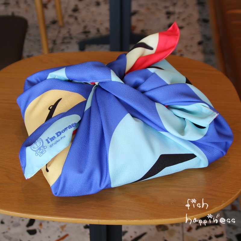 日单机器猫 哆啦A梦双层AB面时间包袱皮 饭盒便当包巾盖巾70*70CM